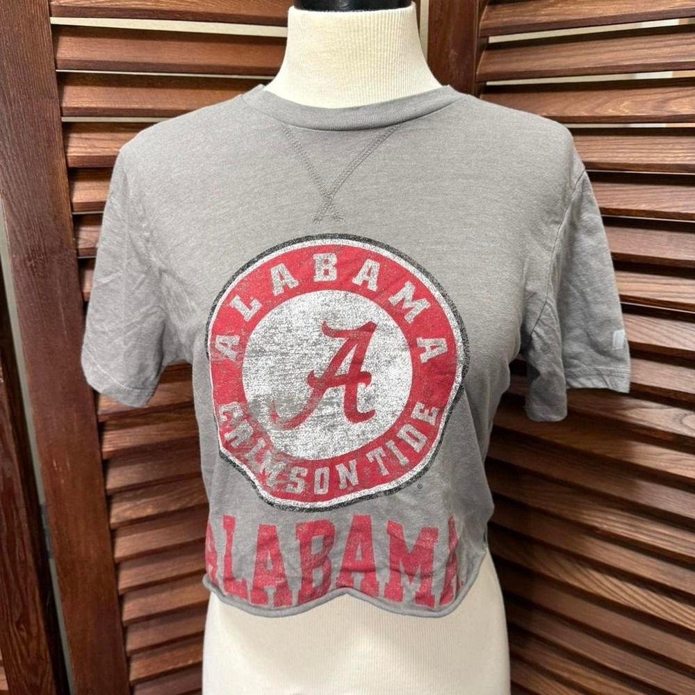 Grey and red Alabama Crimson Tide cropped tee size small - Picture 2 of 3